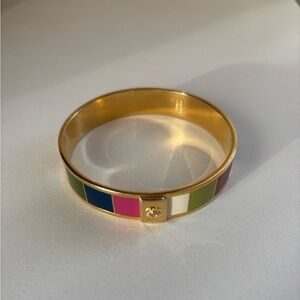 Coach Legacy Colorful Gold-Tone Bangle Bracelet